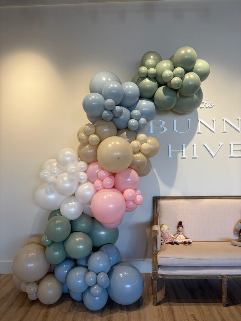 multi-colored balloon garland